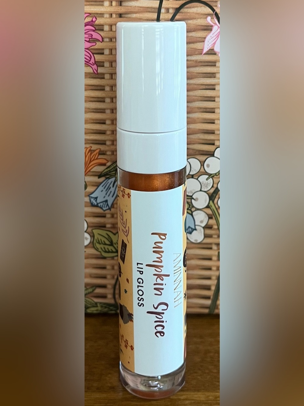 Aminnah Pumpkin Spice Lip Gloss - Discontinued Full Size Retail $28 NEW